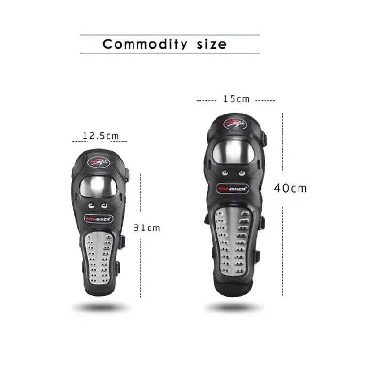 Pro-Biker Motorcycle Off Road Cycling Racing Elbow  and Knee Stainless Steel Metal Guard Protector