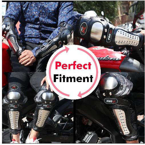 Pro-Biker Motorcycle Off Road Cycling Racing Elbow  and Knee Stainless Steel Metal Guard Protector