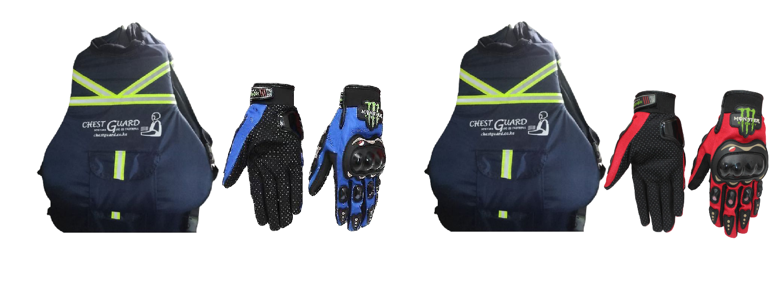 Motorcycle Riders Neck And Chest Guard Vest and Monster Energy Breathable Motorcycle Full Finger Gloves Off-road Racing