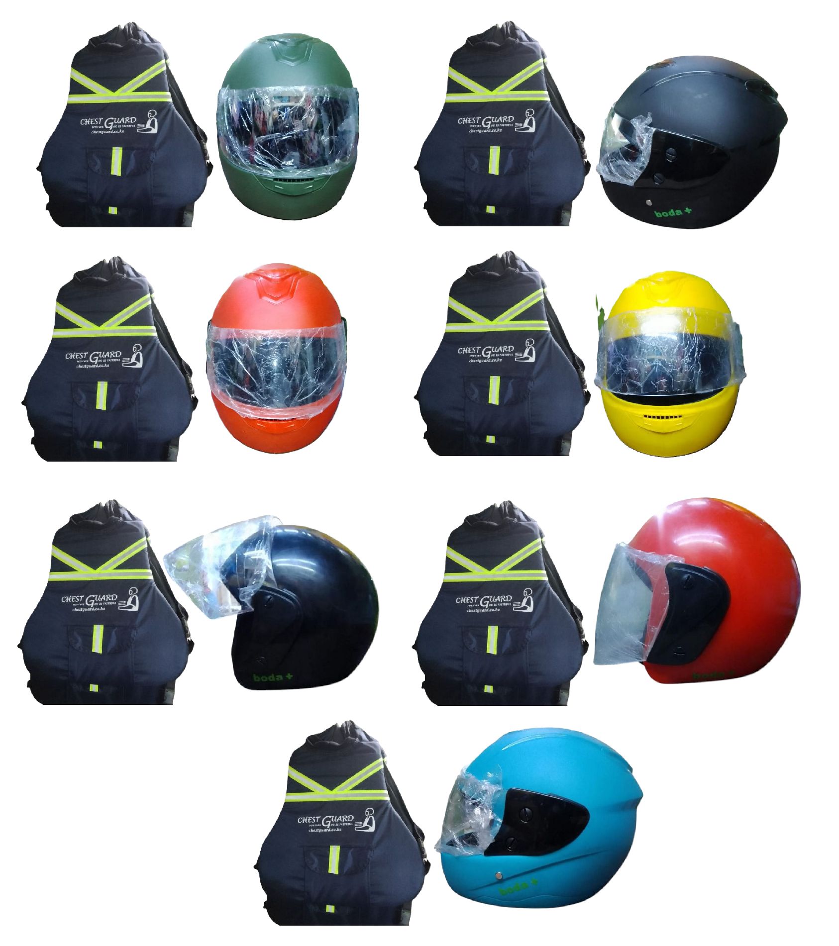 Motorcycle Riders Neck And Chest Guard Vest and Boda+ Motorcycle Full Head/Face and Half Head/ Face Protective Helmets
