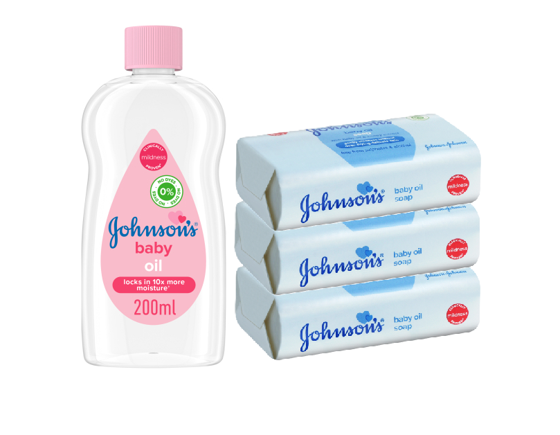 Johnson's Baby Lotion 200ml, Baby oil 200ml & Bedtime oil 200ml and Johnson's Baby Soaps: Baby Lotion Soap 100g-3pcs, Baby Oil Soaps 100g-3pcs & Baby Bedtime Soaps 100g-3pcs