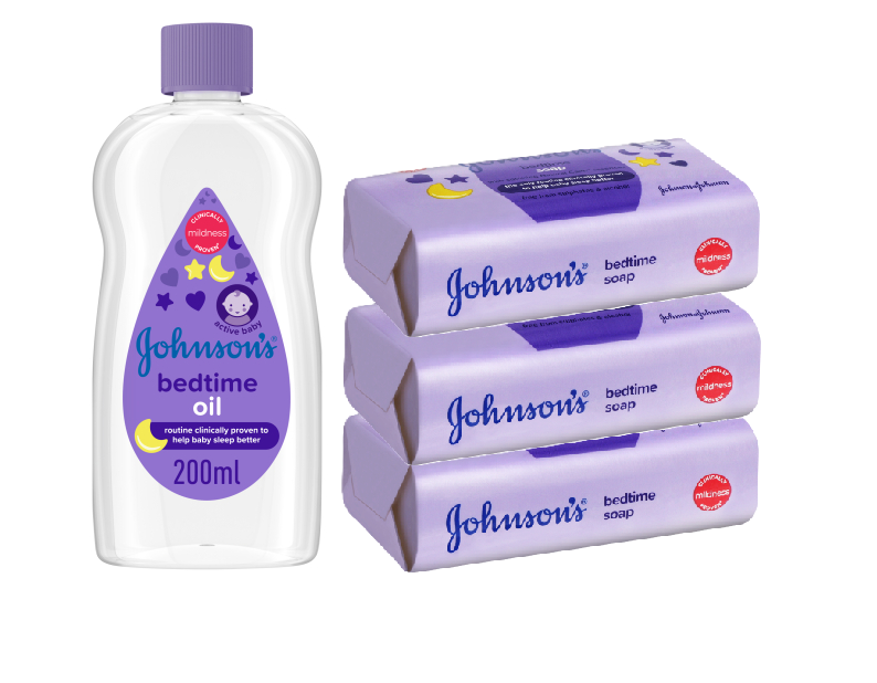 Johnson's Baby Lotion 200ml, Baby oil 200ml & Bedtime oil 200ml and Johnson's Baby Soaps: Baby Lotion Soap 100g-3pcs, Baby Oil Soaps 100g-3pcs & Baby Bedtime Soaps 100g-3pcs