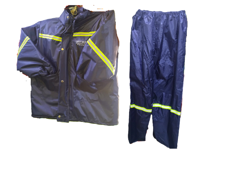 Motorcycle Rider's Rain Coat Suit 2- Piece that provides waterproof protection, enhances visibility, and ensures comfort during rainy or windy conditions.