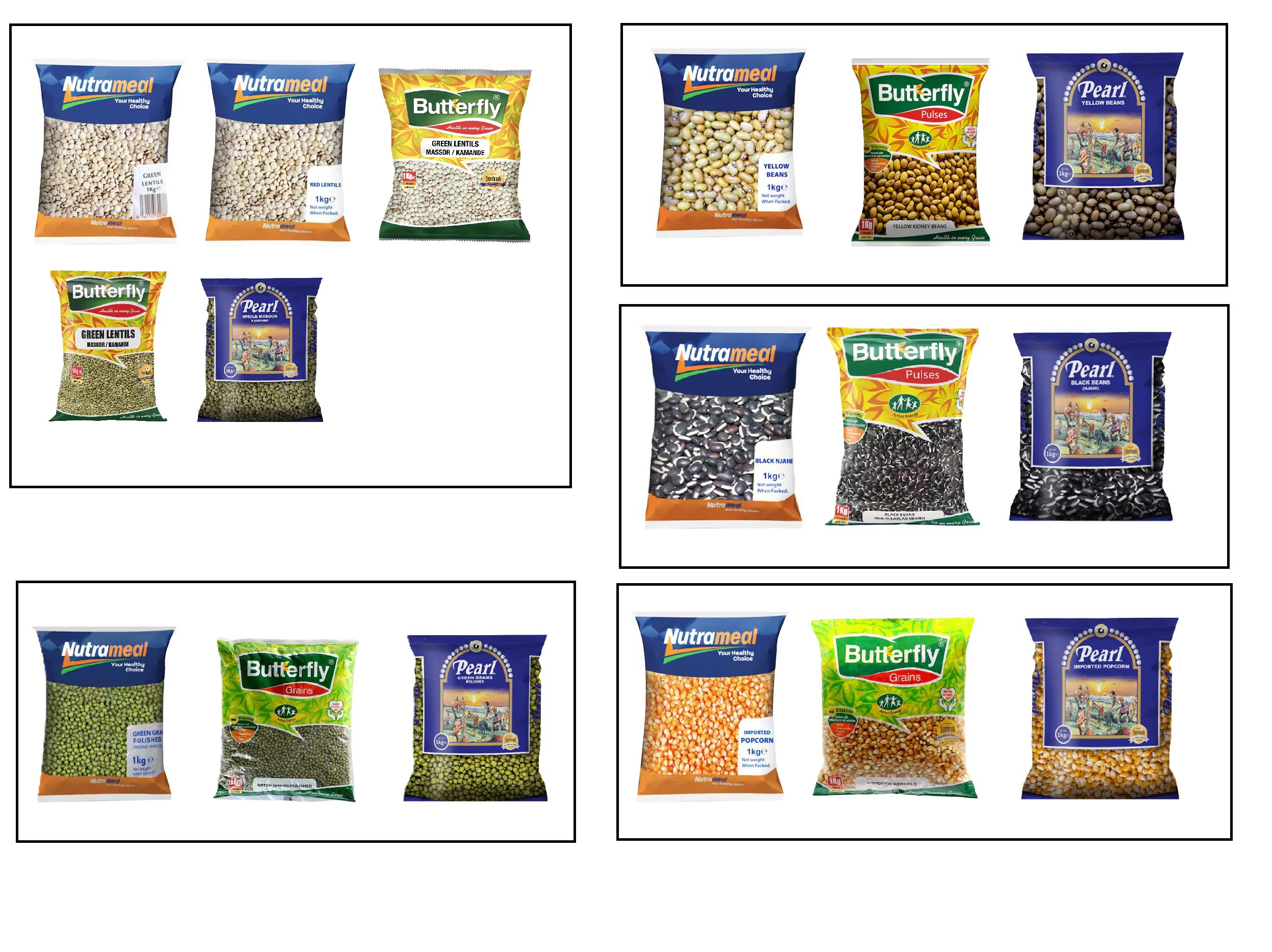 Dried Cereals, Grains & Pulses: Yellow Kidney Beans from Nitrameal, Butterfly & Pearl Packed in 1kg