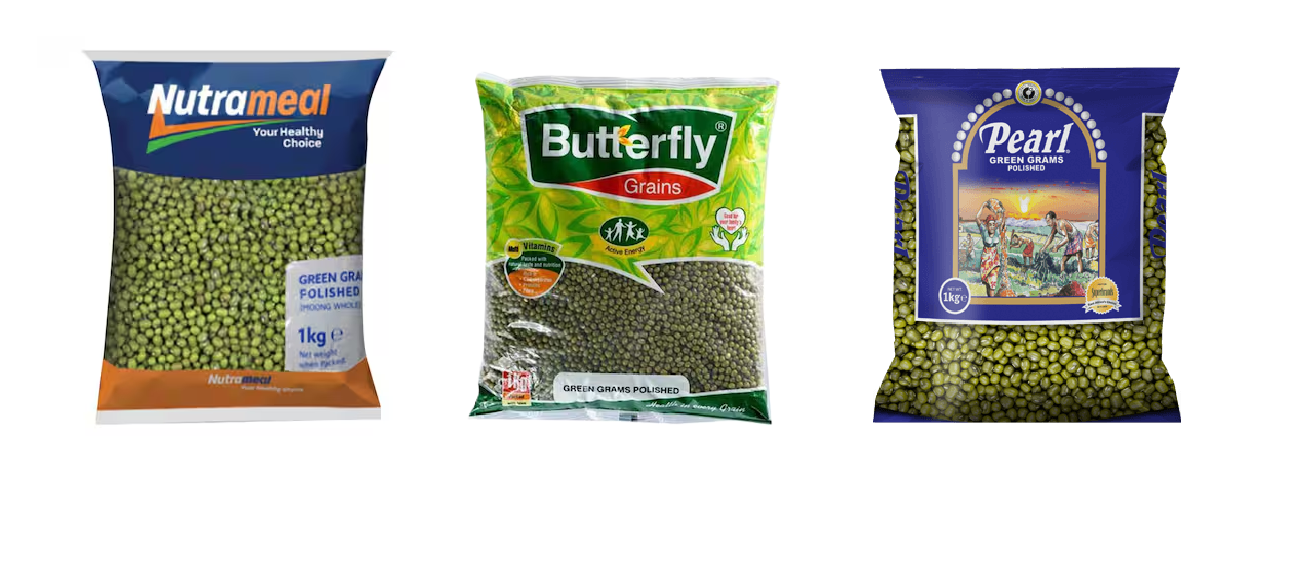 Dried Cereals, Grains & Pulses: Dried Green Grams packed in 1 kg from Nutrameal, Butterfly and Pearl.