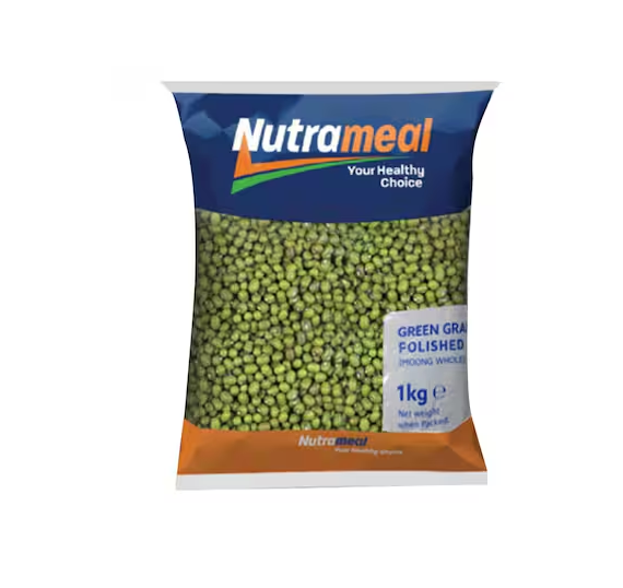 Dried Cereals, Grains & Pulses: Dried Green Grams packed in 1 kg from Nutrameal, Butterfly and Pearl.