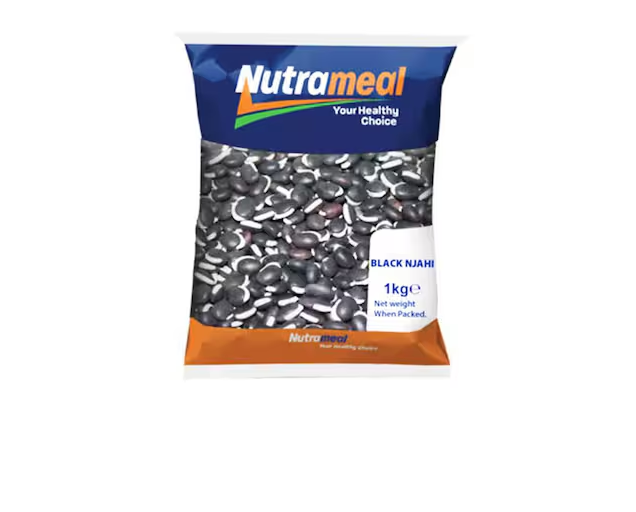Dried Cereals, Grains & Pulses: Pulses Njahi Black Beans 1Kg From Nutrameal, Butterfly and Pearl Packed in a Well Sealed Waterproof Polythene Paper