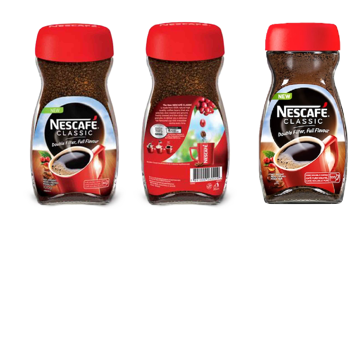 Beverages:Nescafe Classic Instant Coffee Jar packed in 50g, 100g & 200g. Maccoffee Classic Coffee Tins Packed in 50g, 100g & 200g. Nestle Milo Active-Go Chocolate Milk Powder Tins Packed in 100g &400g