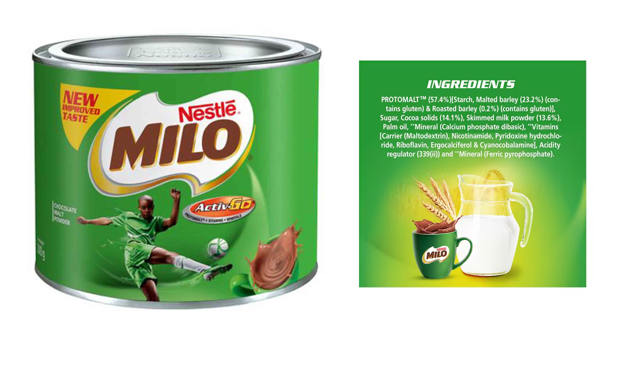 Beverages:Nescafe Classic Instant Coffee Jar packed in 50g, 100g & 200g. Maccoffee Classic Coffee Tins Packed in 50g, 100g & 200g. Nestle Milo Active-Go Chocolate Milk Powder Tins Packed in 100g &400g