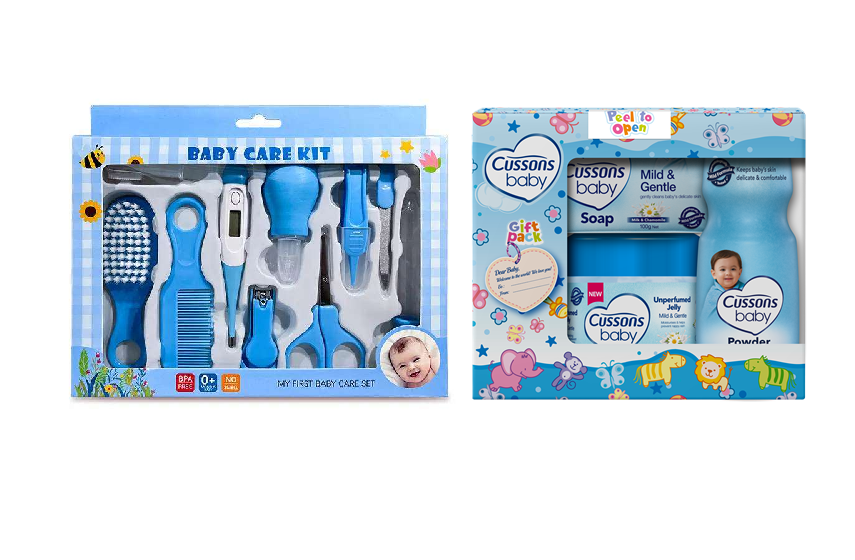 Baby Gift Sets - Baby Grooming Nursery Healthy Kit (Small) - Blue & pink and Cussons Baby Gift Pack - Blue & Pink