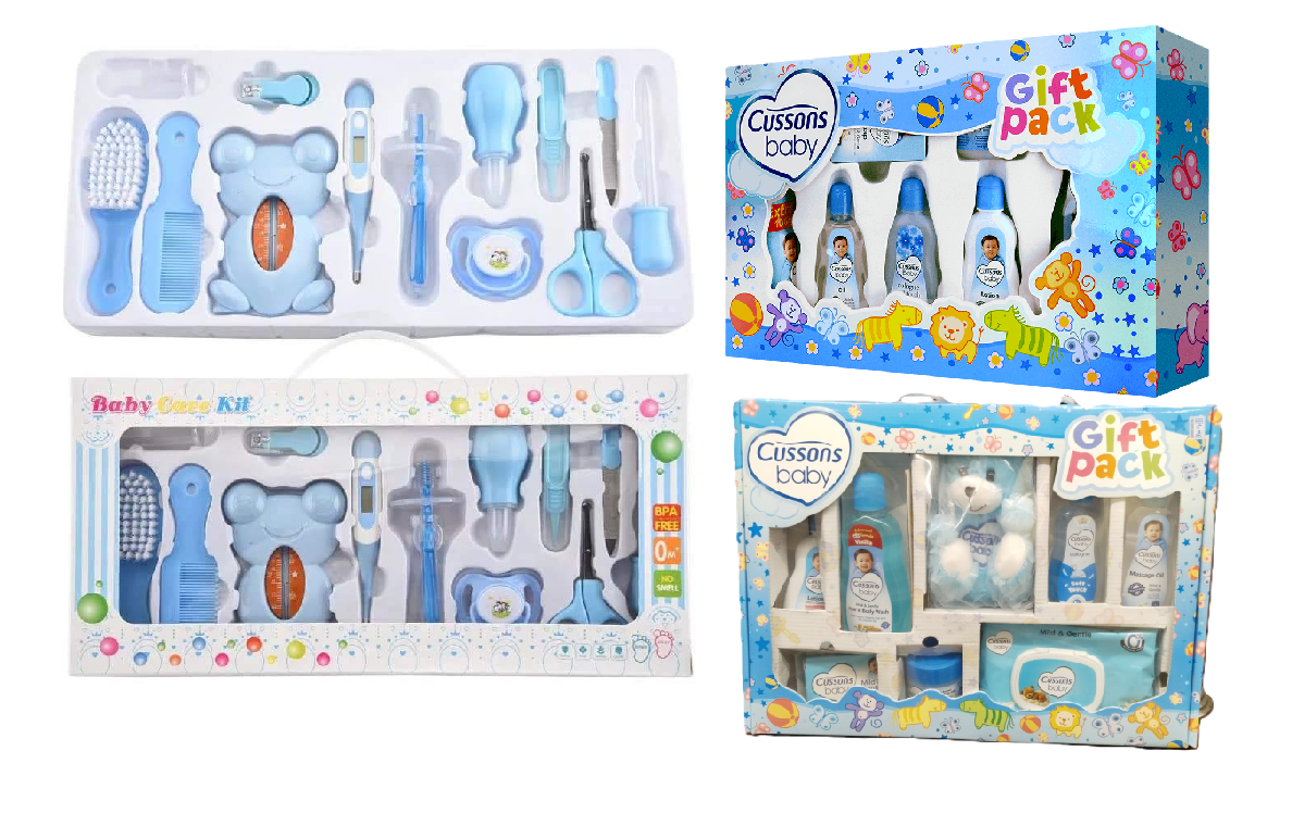 Baby Gift Sets - Baby Grooming Nursery Healthy Kit (Big) - Blue & Pink and Cussons Baby Gift Box- Blue & Pink