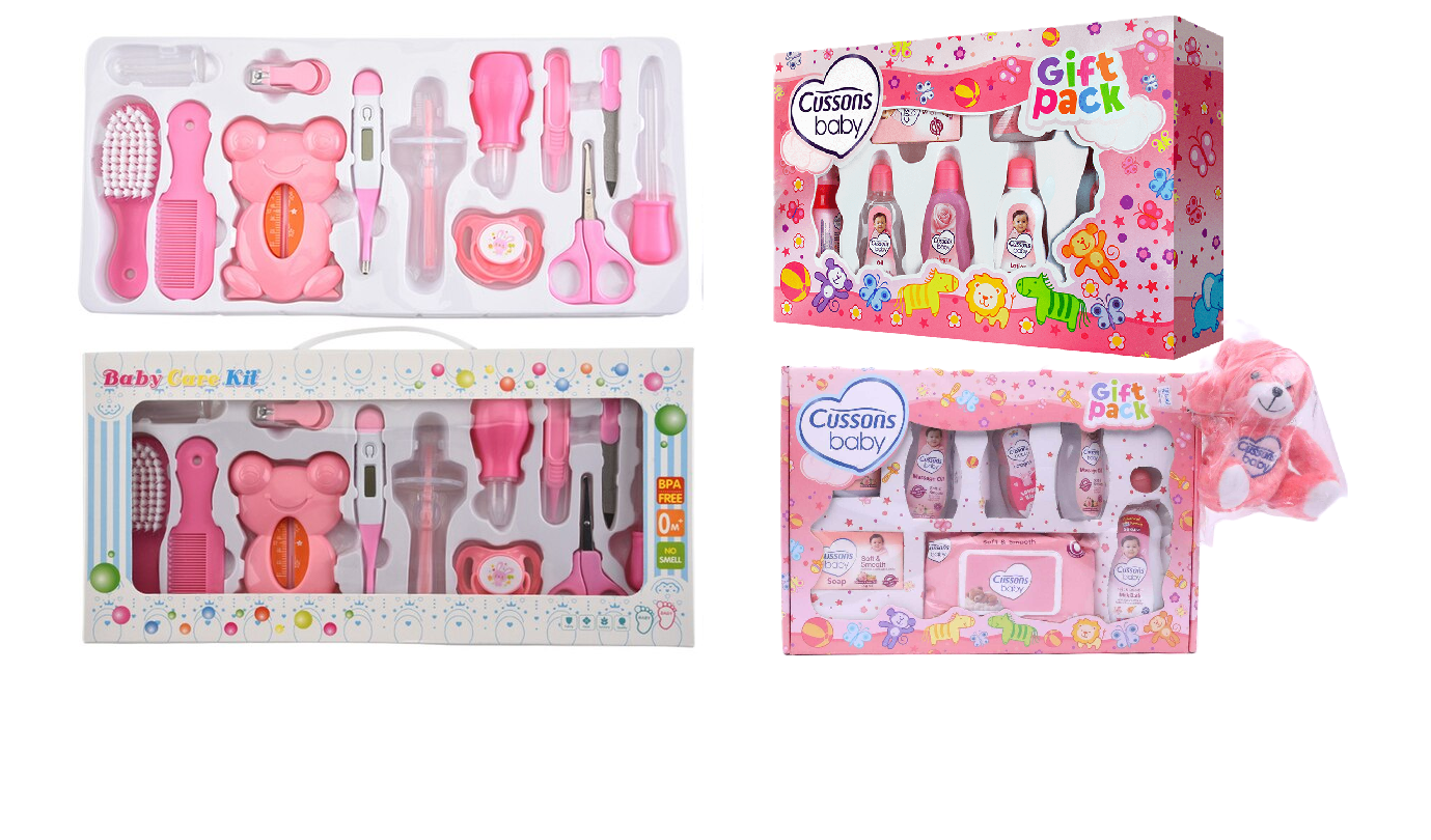 Baby Gift Sets - Baby Grooming Nursery Healthy Kit (Big) - Blue & Pink and Cussons Baby Gift Box- Blue & Pink
