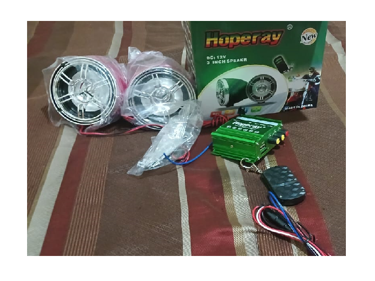 Hoperay  Motorcycle Audio Mp3 Player; 3 Inch Speaker, DC: 12v.