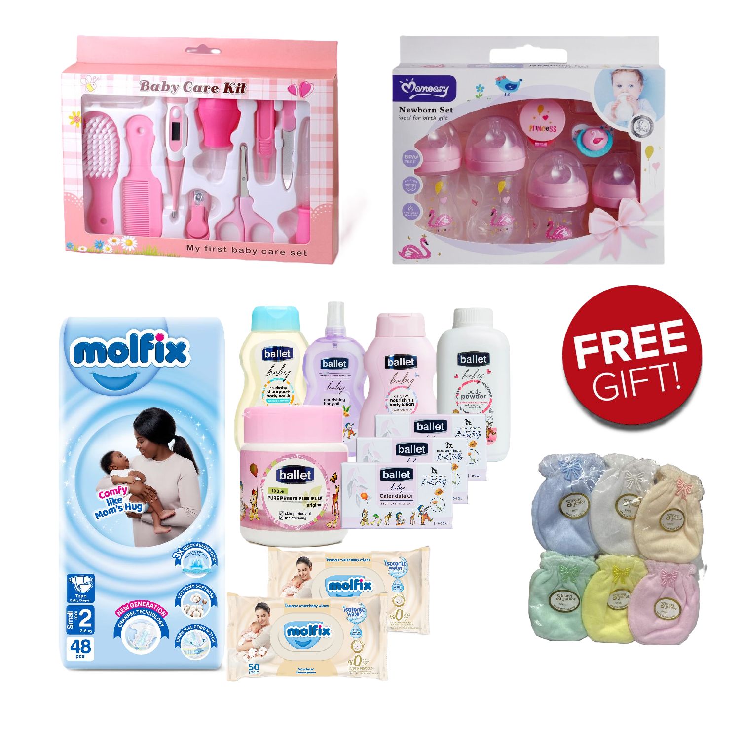 Baby Receiving/ Gift Sets; Grooming Sets, Feeding Sets, Body Care Sets, Baby Changing Set and Free Gifts in every Set