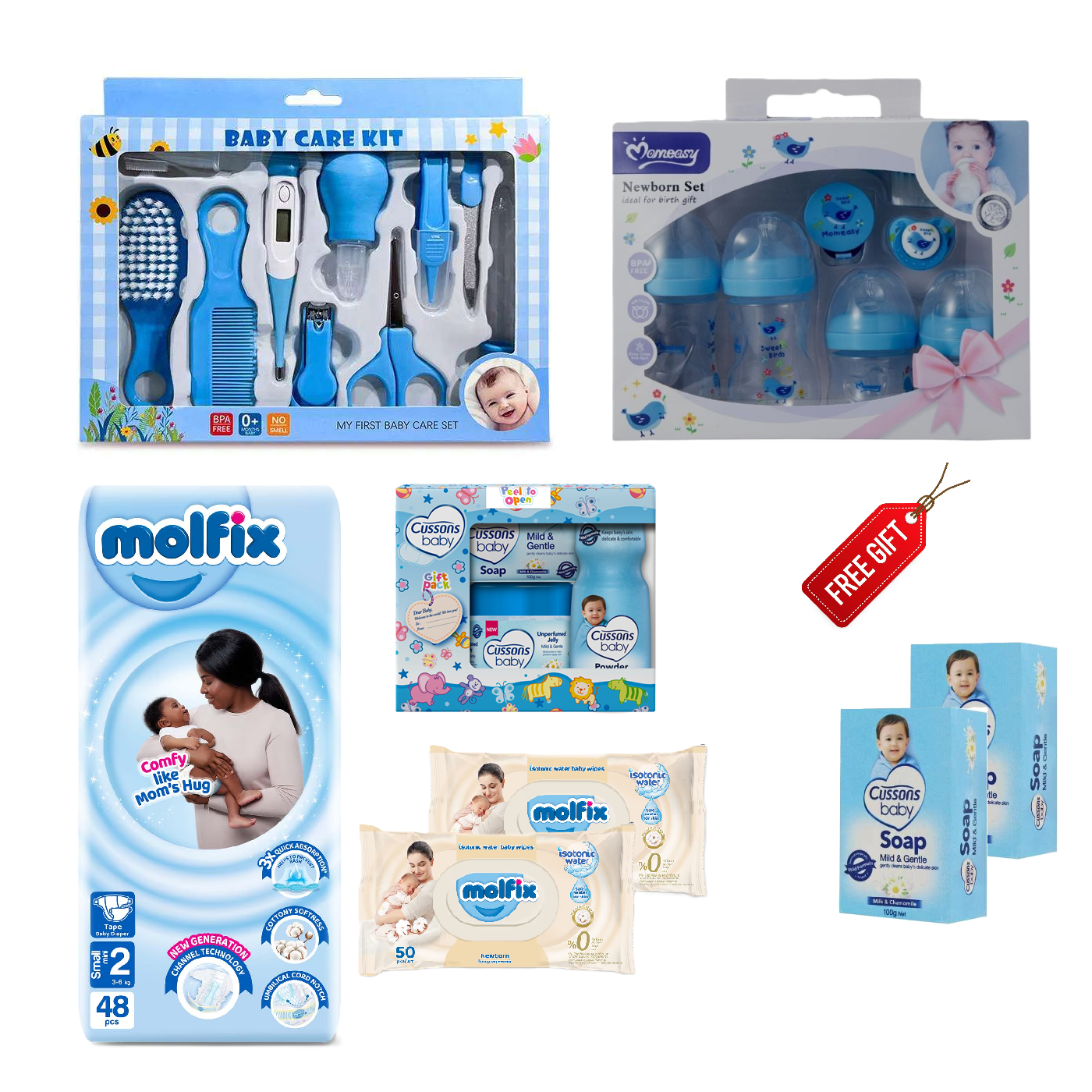 Baby Receiving/ Gift Sets; Grooming Sets, Feeding Sets, Body Care Sets, Baby Changing Set and Free Gifts in every Set