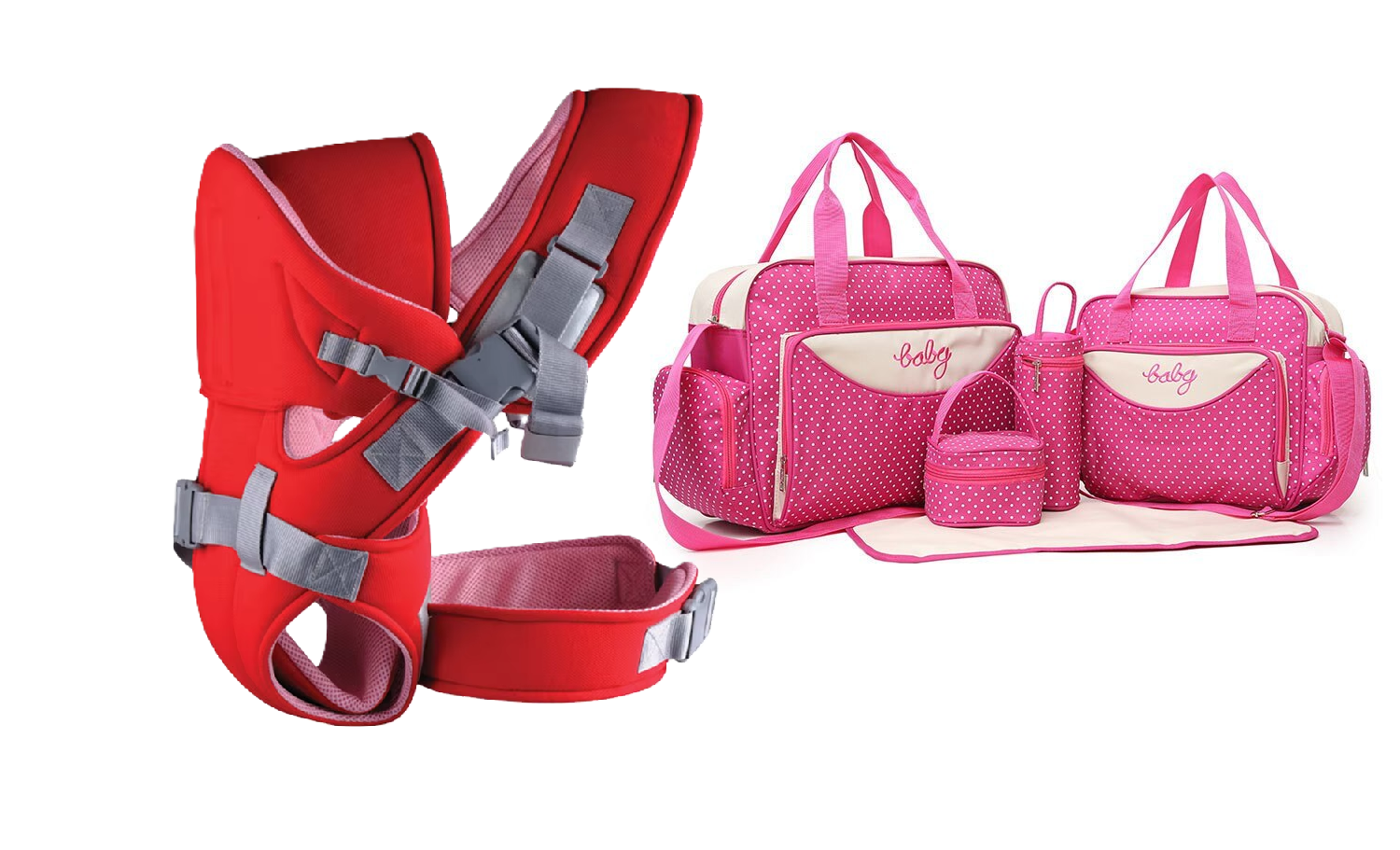 A comfortable, Warm and Classic Baby Carrier and 5 in 1 Elegant Baby Diaper Bag