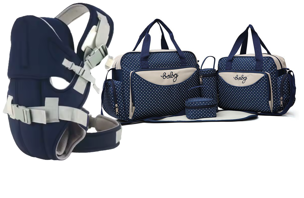 A comfortable, Warm and Classic Baby Carrier and 5 in 1 Elegant Baby Diaper Bag