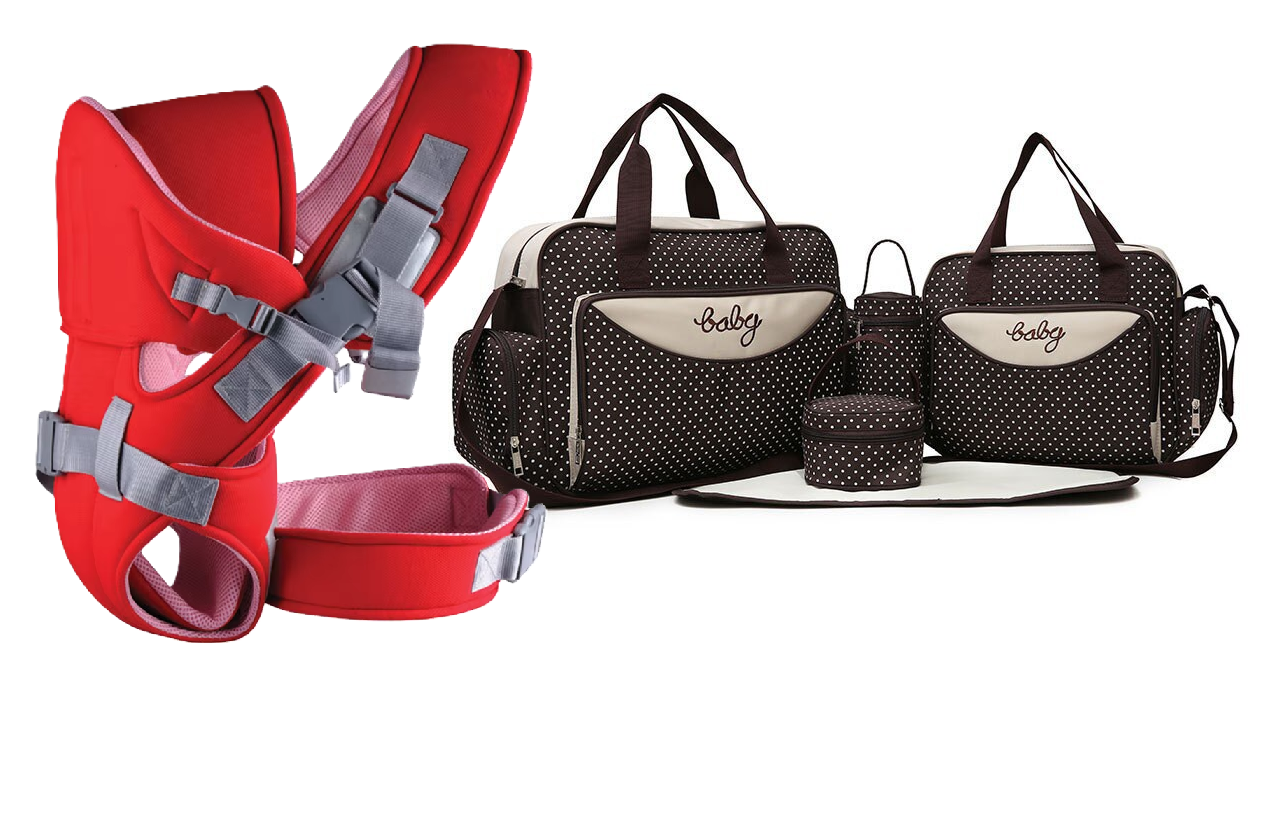 A comfortable, Warm and Classic Baby Carrier and 5 in 1 Elegant Baby Diaper Bag