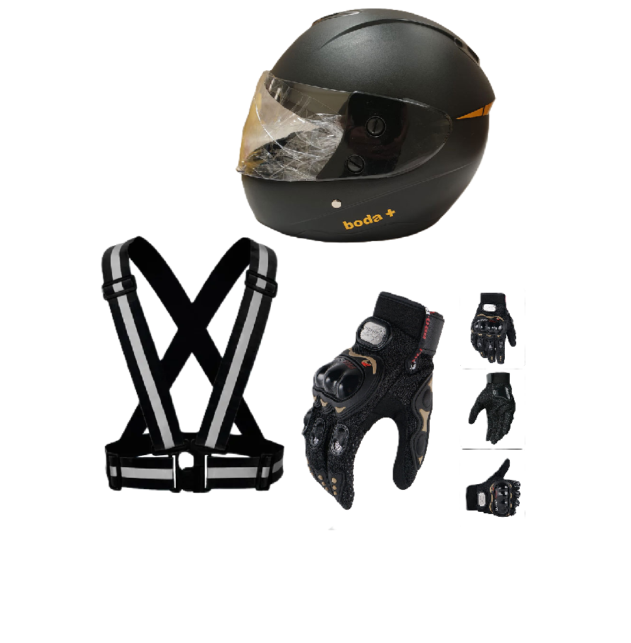 Motorcycle Protective Gears: Reflective Straps, Gloves and Helmet
