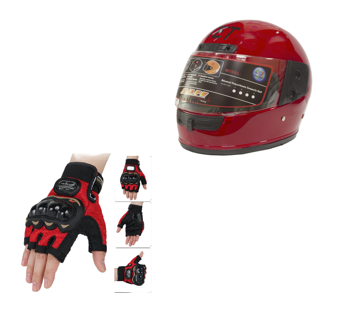 Motorcycle Protective Gears: Reflective Straps, Gloves and Helmet