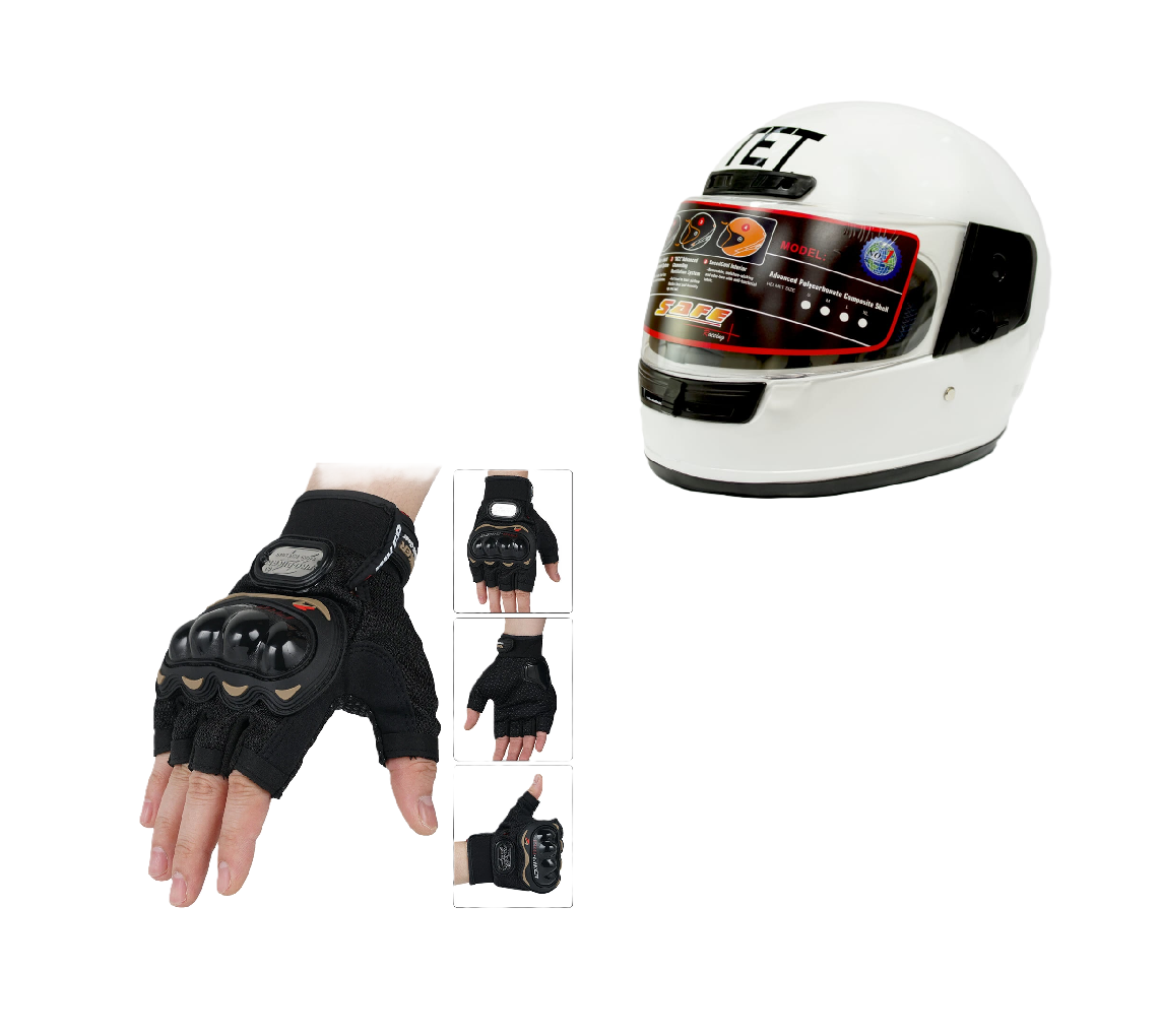 Motorcycle Protective Gears: Reflective Straps, Gloves and Helmet
