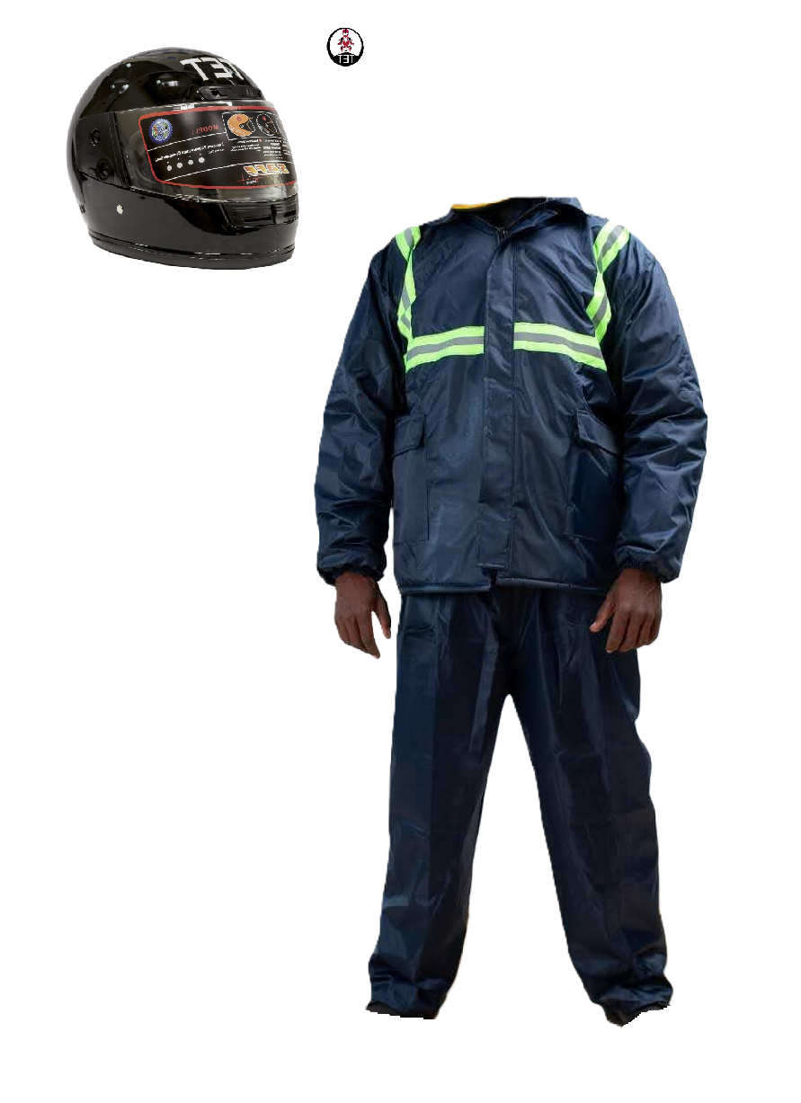 Motorcycle Riding Suit Navy Blue/ Black, Boda+ Half Head Black Helmet and Full Fingers Motorcycle Riding Gloves Set
