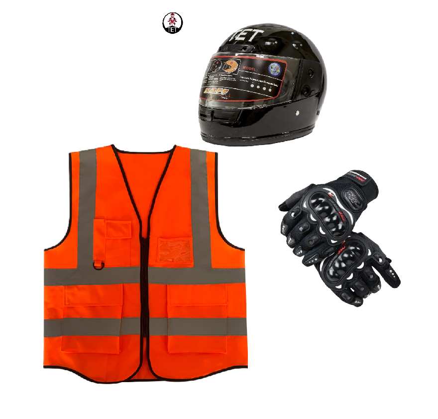 Motorcycle Riding Safety and Protective Gears. Ranges from single to 3 piece Combo