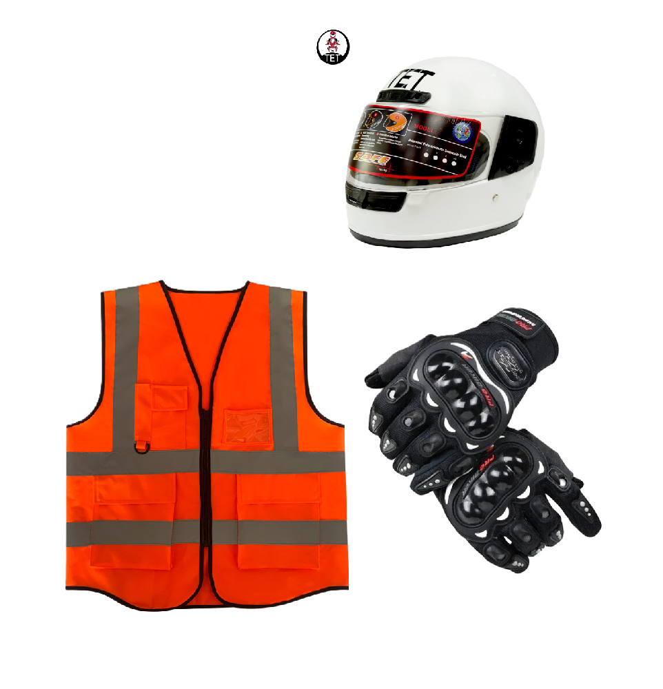 Motorcycle Riding Safety and Protective Gears. Ranges from single to 3 piece Combo