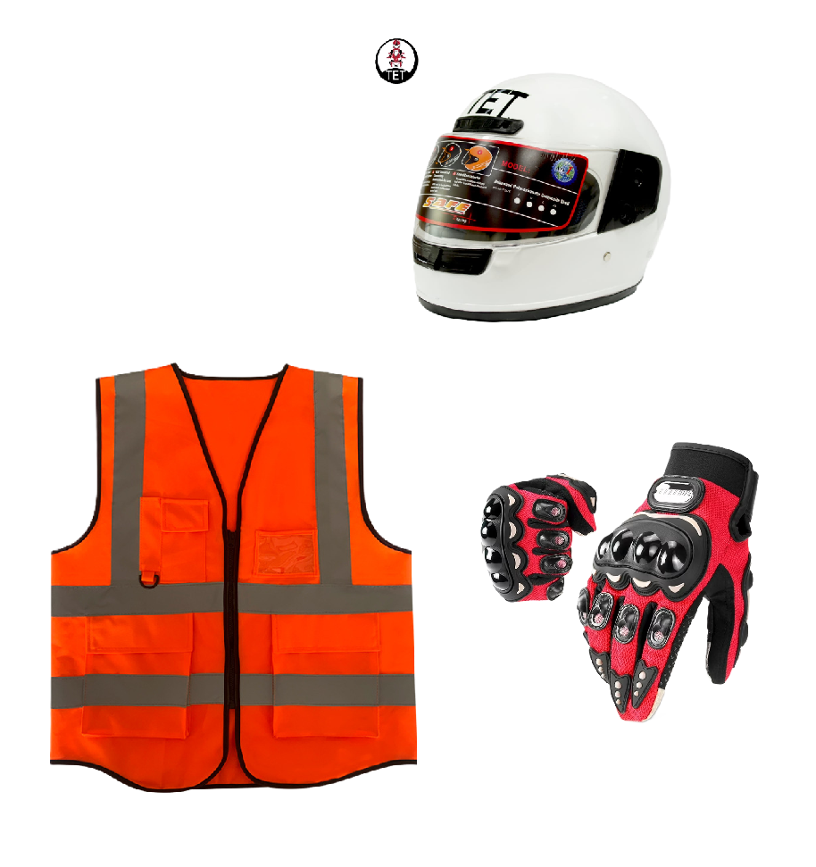 Motorcycle Riding Safety and Protective Gears. Ranges from single to 3 piece Combo