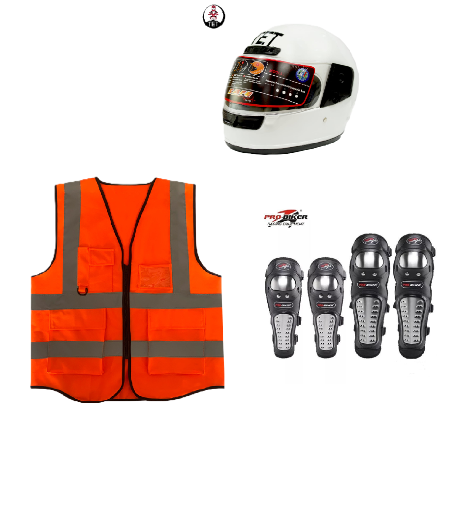 Motorcycle Riding Safety and Protective Gears. Ranges from single to 3 piece Combo