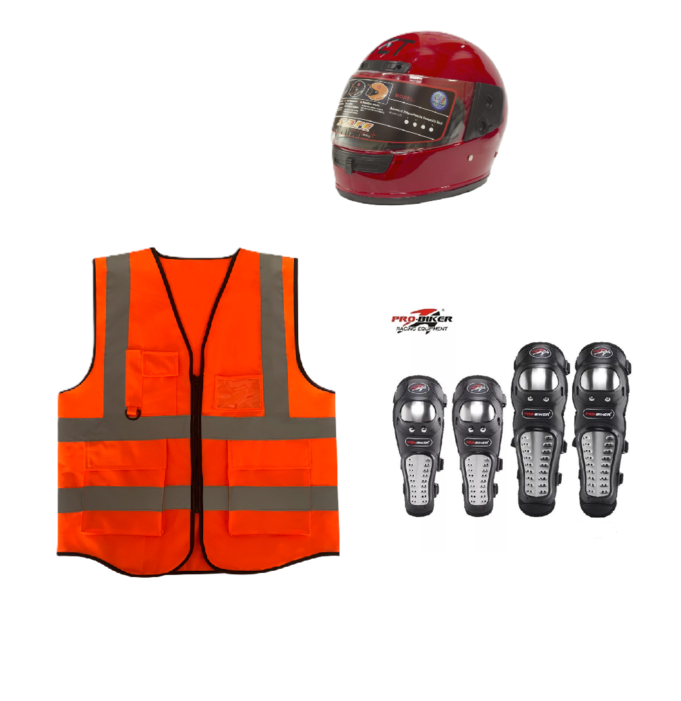 Motorcycle Riding Safety and Protective Gears. Ranges from single to 3 piece Combo