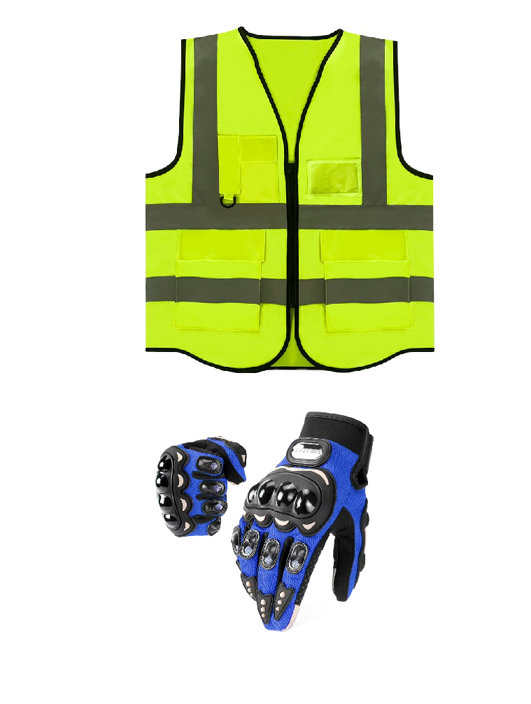 Motorcycle Riding Safety and Protective Gears. Ranges from Single Safety Gears to 3 Pieces Combo