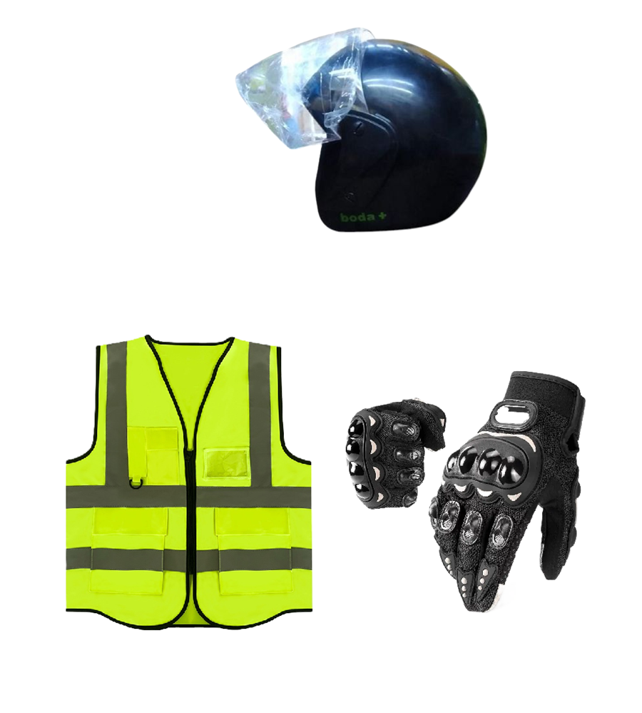 Motorcycle Riding Safety and Protective Gears. Ranges from Single Safety Gears to 3 Pieces Combo