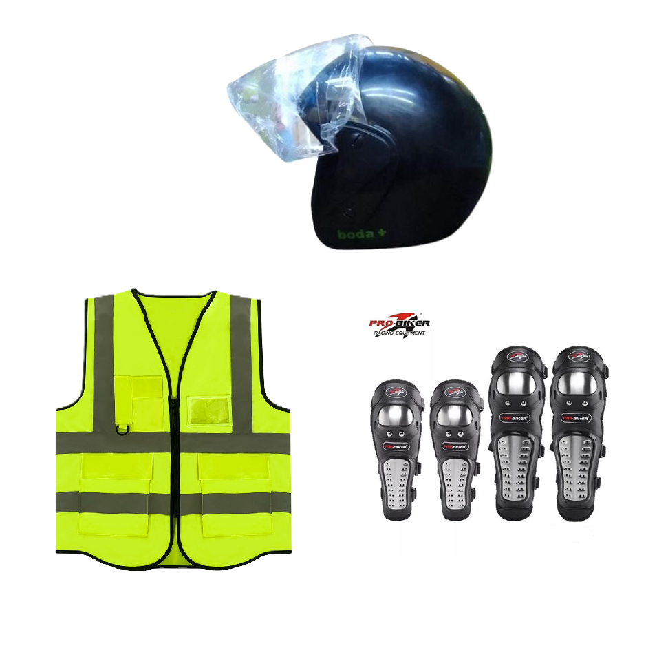 Motorcycle Riding Safety and Protective Gears. Ranges from Single Safety Gears to 3 Pieces Combo