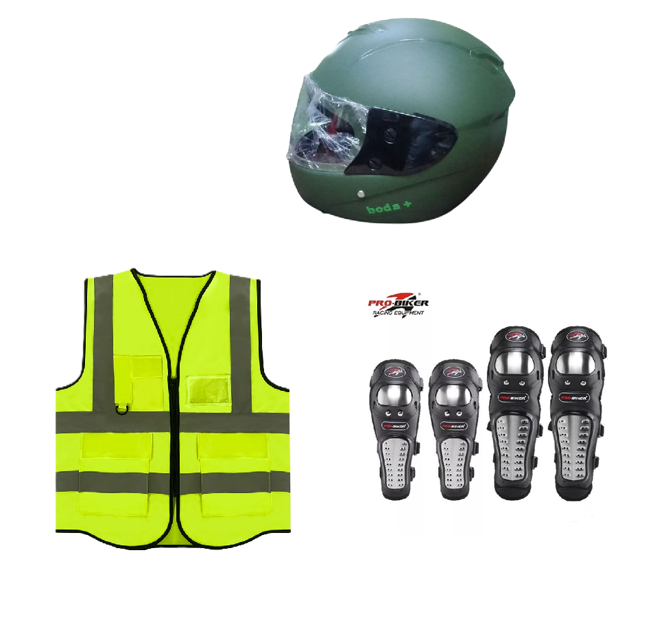 Motorcycle Riding Safety and Protective Gears. Ranges from Single Safety Gears to 3 Pieces Combo