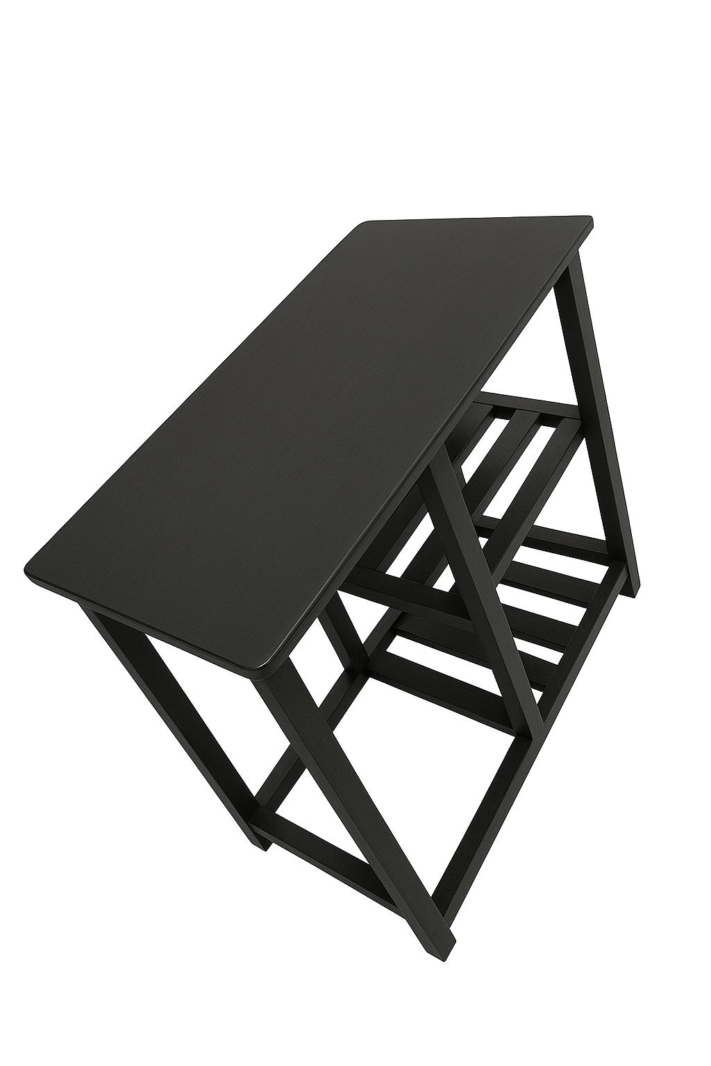 Black Wooden Kitchen Table for 2-Burner Gas Cooker & Storage 6-ply – Compact Dining & Cooking Solution With shelves and storage space for 6kg or 13kg LPG Gas.Living room kitchen furniture(Table only)