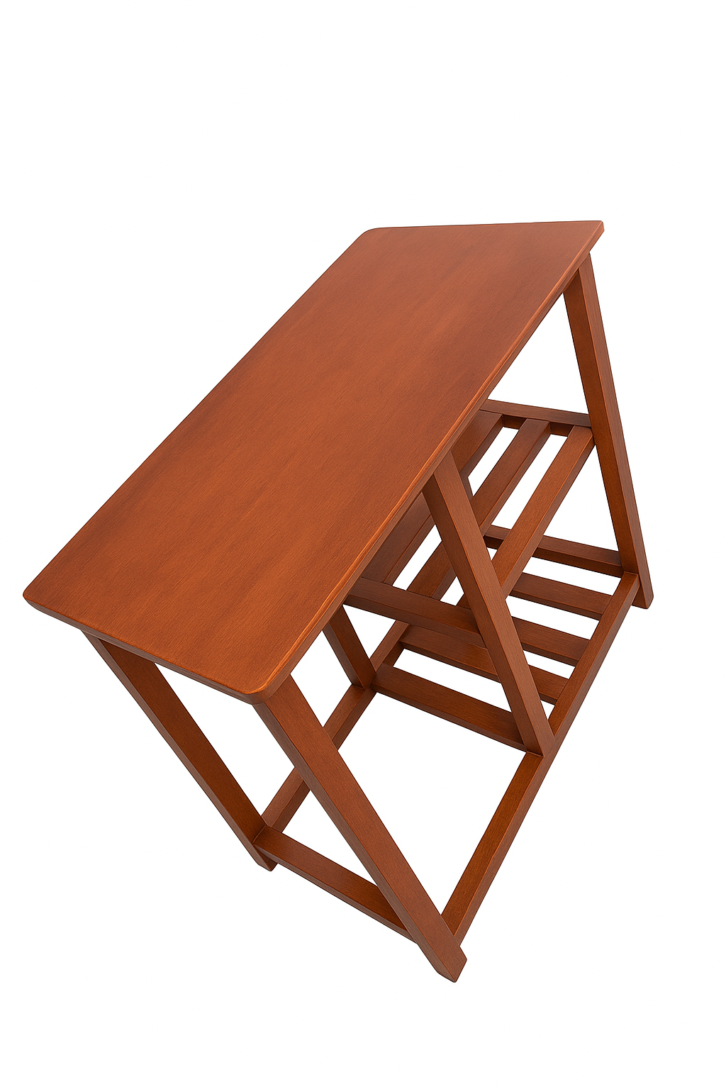 Brown Wooden Kitchen Table for 2-Burner Gas Cooker & Storage 6-ply – Compact Dining & Cooking Solution With shelves and storage space for 6kg or 13kg LPG Gas.Living room kitchen furniture(Table only)