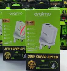 Oraimo 25W Fast Charging Charger Adapter with Type-C Cable, Ultra-Speed Power Delivery, Safe Voltage Protection, Universal Compatibility, Durable Compact Design, Rapid Power Boost for Samsung, Android