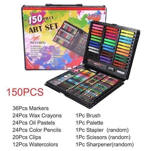 150 Pcs Colored Pencil Crayon Watercolors, Painting Art Marker Pens Kid Gifts