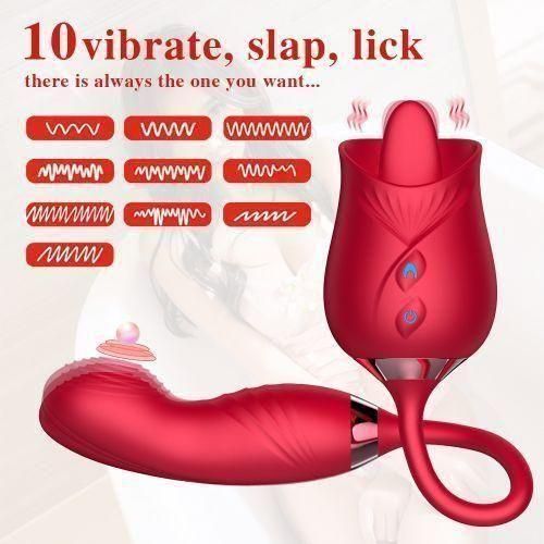 2 in 1 Rose Toy With Licking Tongue