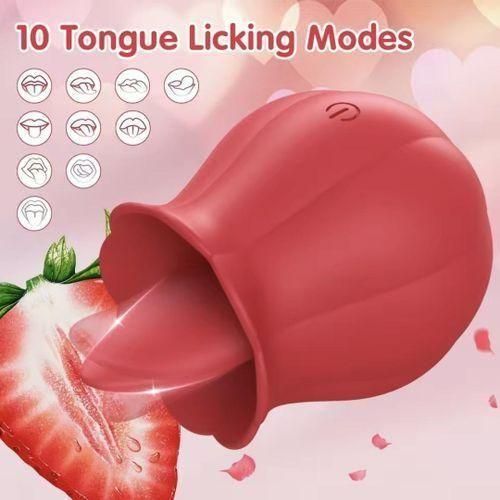 Rose Tongue Licking Vibrator Sex Toy