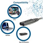 2 pin Power Cable for for Laptop, PS4, PC Monitors, Smart TV Monitor, Printer, Computer, Camera, Tape Recorder, Kettle, Digital Piano