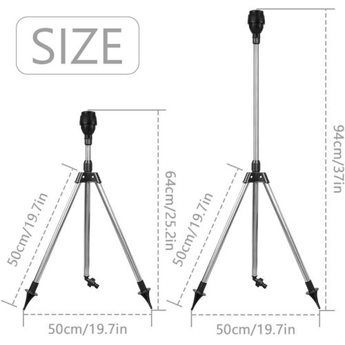 Rotating Tripod Sprinkler Metallic Water Sprinklers with Tripod Spike Stand Garden Irrigation Impulse Sprinkler with Tripod