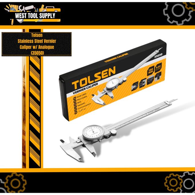 Tolsen Vernier Caliper 6'' 150mm Analog Dial Caliper