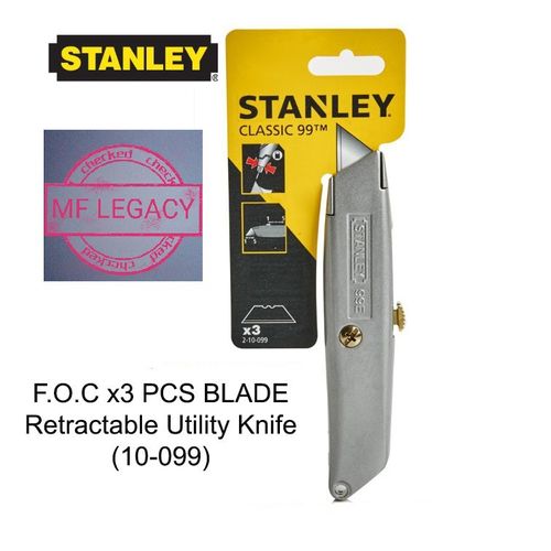 Stanley Utility Knife Retractable + 3 Blades Heavy Duty Classic 99E