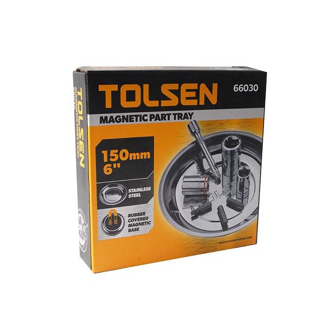 Tolsen Magnetic Parts Tray Stainless Steel Rubber covered Magnetic Base 6"