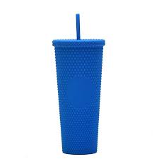 1000ml Plastic tumbler.Large Capacity Water Cup Fully Studded Matte Tumbler Reusable Plastic Cup with Wide Opening Leak-Proof Lid Straw