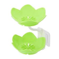 Rose Soap Holder 2Layer, Flower Shaped Suction Wall Soap Plate Plastic Bathroom Soap Dish Kitchen Bath Self Draining Soap Saver Tray Rack