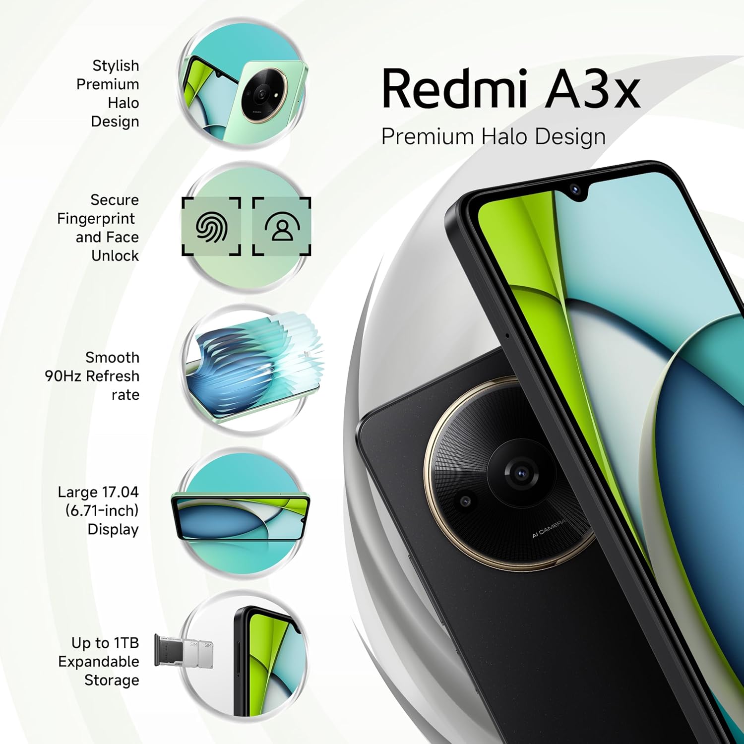 Latest XIAOMI Redmi A3X PRO 6.71" 128GB+4GB RAM 4G Network 5000mAh Battery 8MP AI Camera 10W Fast Charging Fingerprint Sensor Android 14 Smart Phones
