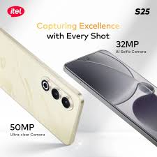 Itel S25 128GB+(6+6)GB RAM 6.78“FHD 120HZ Display Phone Dual SIM 4G Network 50MP Camera Fingerprint Unlock 18W 5000 mAh Battery Android 14 Smart Phones